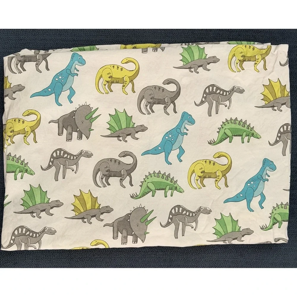 Pottery Barn Kids Dinosaur Twin Sheet Set 3 PCS Green Blue Gray 2015 Dinosaurs